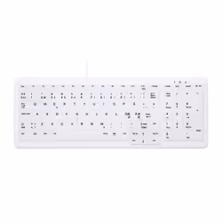 CHERRY AK-C7000, USB, Commutateur de touche « ciseaux », QWERTY, Blanc