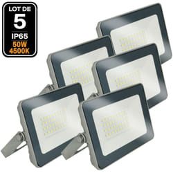 Europalamp - 5 Projecteurs led 50W ProLine Blanc neutre 4000K Haute Luminosité