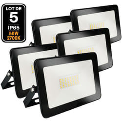Europalamp - 5 Projecteurs led 50W Ipad Blanc chaud 3000K Haute Luminosité