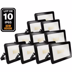 Lot de 10 Projecteurs LED 30W Black Ipad 6500K Haute Luminosité Avec ce Projecteur LED 30W Black Ipad, équipé d’une CHIP (puc ...