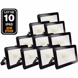 Lot de 10 Projecteurs LED 30W Black Ipad 3000K Haute Luminosité Avec ce Projecteur LED 30W Black Ipad, équipé d’une CHIP (puc ...