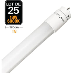 Europalamp - 25 Tubes Neon led 18W 120cm T8 Blanc Froid 6000K Gamme Pro