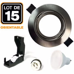 Kit complet Spot encastrable + ampoule led GU10 smd + douille GU10 CLASSE 2 AUTOMATIQUE SPOT ENCASTRABLE ORIENTABLE LED GU10  ...