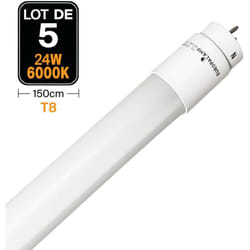 Europalamp - 5 Tubes Neon led 25W 150cm T8 Blanc Froid 6000k Gamme Pro