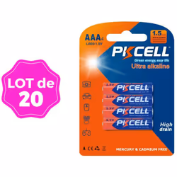 Lot de 20 Piles AAA LR03 Ultra Alcaline PKCell 1.5V La Piles AAA LR03 Ultra Alcaline PKCell 1.5V de toute dernière génération ...