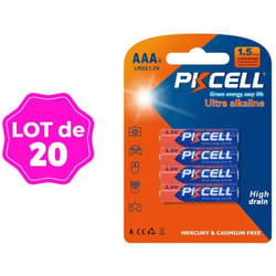 Pkcell - Lot de 20 Piles aaa LR03 Ultra Alcaline 1.5V