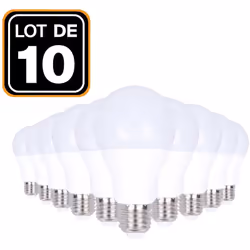 Lot 10 Ampoules LED E27 20W 4500K Blanc Neutre Haute Luminosité Nos Ampoules Led E27 20W consome 20 Watts mais restitue un éc ...