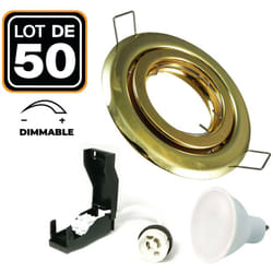 50 Spots encastrable orientable DORÉE C avec GU10 LED de 7W eqv.