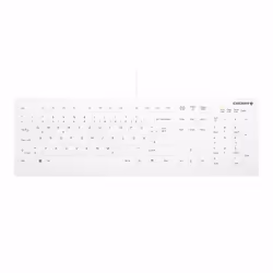 CHERRY AK-C8112, Taille réelle (100 %), USB, Commutateur de touche « ciseaux », QWERTZ, Blanc