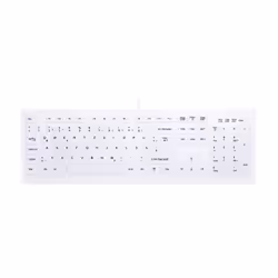 CHERRY AK-C8100F-UVS-W/GE, USB, Clavier à membrane, QWERTZ, Blanc