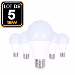 Faites des économies en achetant vos Ampoules LED E27 15W 4500K par Lot de 5. Nos Ampoules Led E27 15W consome 15 Watts mais  ...