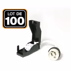 lot de 100 Douilles en céramique GU10 avec câble gainé 230 Volts - Classe 2 Connecteur électrique automatique (pas de vis) av ...