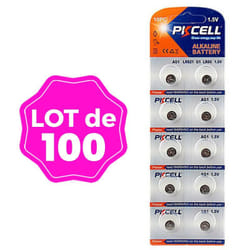 Lot de 100 Piles Bouton AG1 Super Alcaline 1.5V Pkcell