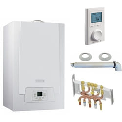 De Dietrich - Chaudière Gaz Condensation mpx mi Slim 33 kW Complète (dosseret + douilles + ventouse) avec thermostat filaire