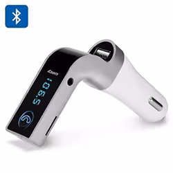 Kit Mains Libres pour Voiture Auto Transmetteur FM sans-fil Bluetooth avec Chargeur USB et prise Jack compatible avec smartph ...