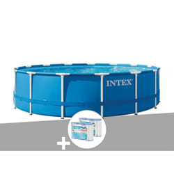 Intex - Kit piscine tubulaire Metal Frame ronde 4,57 x 1,22 m + 6 cartouches de filtration
