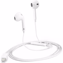 Ecouteurs pour IPhone 7 / 8 avec connecteur Lightning compatible iOs 10 ou plus Blanc