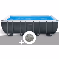 Envie d'une grande piscine à domicile? Optez pour la piscine tubulaire Ultra Silver rectangulaire 5,49 x 2,74 x 1,32 m de la  ...