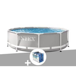 Intex - Kit piscine tubulaire Prism Frame ronde 3,05 x 0,76 m + Bâche à bulles