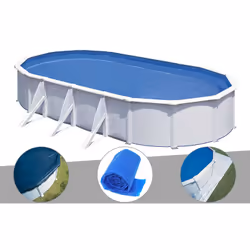 Piscine hors-sol ovale en acier blanc Fidji de la marque Gré. La piscine en acier ovale Fidji c'est : Une structure en acier  ...