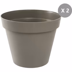 Lot de 2 Pots de fleurs rond EDA de la gamme Toscane Pour une utilisation intérieure ou extérieure, ce lot de 2 pots de fleur ...