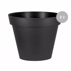 Lot de 2 Pots de fleur rond Toscane Ø 100 x H.79 cm Anthracite - Eda