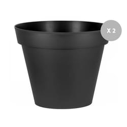 Lot de 2 Pots de fleur rond Toscane Ø 100 x H.79 cm Anthracite - Eda