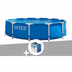 Kit piscine tubulaire Intex Metal Frame ronde 3,66 x 0,76 m + Bâche à bulles