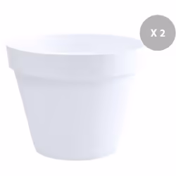 Lot de 2 Pots de fleurs rond EDA de la gamme Toscane Pour une utilisation intérieure ou extérieure, ce lot de 2 pots de fleur ...