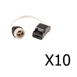 Hobbytech - Pack 10 Douilles GU10 céramique avec connecteur rapide, longueur de fil 15 cm