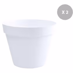 Lot de 2 Pots de fleurs rond EDA de la gamme Toscane Pour une utilisation intérieure ou extérieure, ce lot de 2 pots de fleur ...