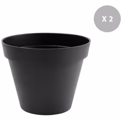 Lot de 2 Pots de fleurs rond EDA de la gamme Toscane Pour une utilisation intérieure ou extérieure, ce lot de 2 pots de fleur ...
