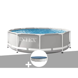 Intex - Kit piscine tubulaire Prism Frame ronde 3,05 x 0,76 m + Bâche de protection