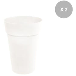 Lot de 2 Pots de fleur rond Toscane ø 44 x H.53 cm Blanc EDA