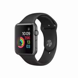 Bracelet de remplacement pour Apple Watch Series 1 / 2 / 3 / 4 42mm Hobby Concept Montre en Silicone Noir