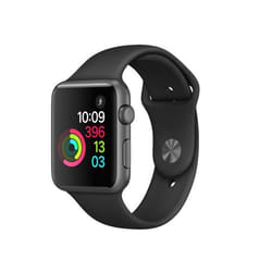 Bracelet de remplacement pour Apple Watch Series 1 / 2 / 3 / 4 42mm Hobby Concept Montre en Silicone Noir