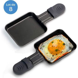 Coupelle à raclette avec revêtement anti-adhésif 18x9cm [Lot de 8] Hobby Tech Noir