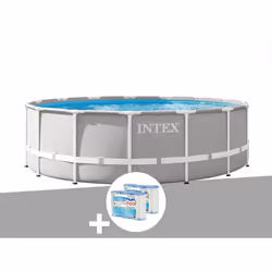 Envie d'un moment de détente et de baignade à domicile? Optez pour la piscine tubulaire Intex ronde 4,57 x 1,22 m de la marqu ...
