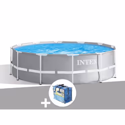 Kit piscine tubulaire Intex Prism Frame ronde 3,66 x 1,22 m + Bâche à bulles