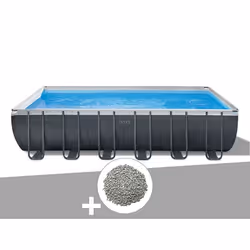 Kit piscine tubulaire Intex Ultra XTR Frame rectangulaire 7,32 x 3,66 x 1,32 m + 20 kg de zéolite