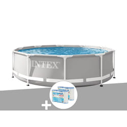 Intex - Kit piscine tubulaire Prism Frame ronde 3,05 x 0,76 m + 6 cartouches de filtration