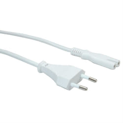 Hobbytech - Câble d'alimentation secteur type bipolaire 1,2 m 230V - Blanc