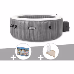 Le spa gonflable PureSpa Baltik rond Bulles 4 places - Intex Ce jacuzzi Intex dispose de 140 diffuseurs à bulles, pour un mom ...