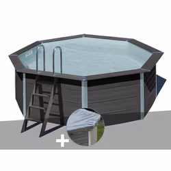 Kit piscine composite Gré Avant-Garde ronde 4,10 x 1,24 m + Bâche hiver
