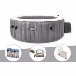 Le spa gonflable PureSpa Baltik rond Bulles 4 places - Intex Ce jacuzzi Intex dispose de 140 diffuseurs à bulles, pour un mom ...