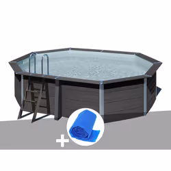 Kit piscine composite Gré Avant-Garde ovale 5,24 x 3,86 x 1,24 m + Bâche à bulles
