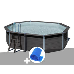 Kit piscine composite Gré Avant-Garde ovale 5,24 x 3,86 x 1,24 m + Bâche à bulles