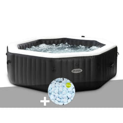 Kit spa gonflable Intex PureSpa Carbone octogonal Bulles et Jets 6 places + 5 kg de sel