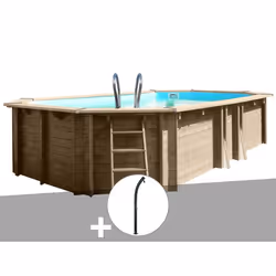 Kit piscine bois Gré Safran 2 6,20 x 3,95 x 1,36 m + Douche