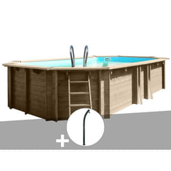 Kit piscine bois Gré Safran 2 6,20 x 3,95 x 1,36 m + Douche